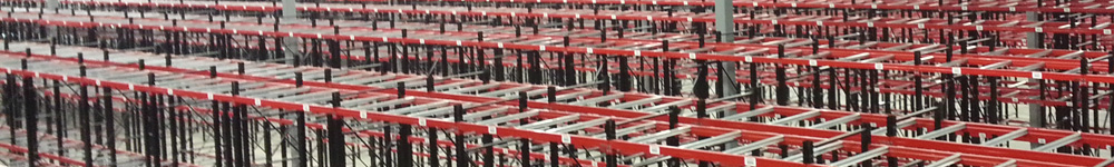 Rows of pallet racking after a warehouse reconfiguration