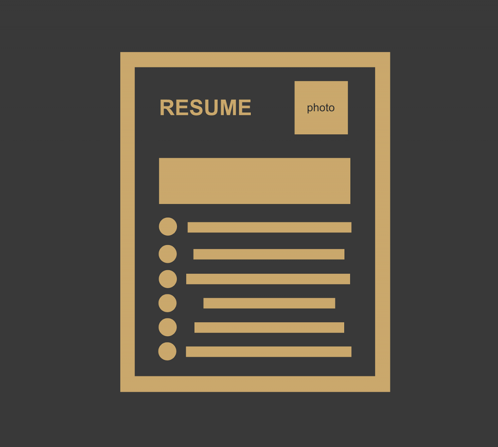 Logo image representing a resume.