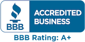 Better Business Bureau logo with accredited business beside it