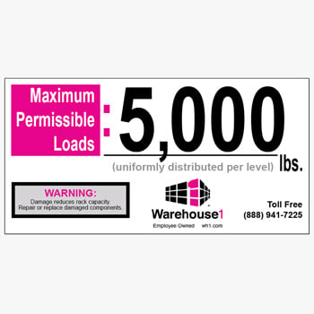 5000 lbs. WH1 Max-Capacity Label