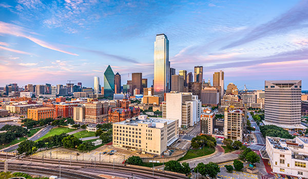 View of the Dallas skyline.