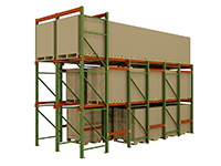 Illustration of a five deep drive-in/drive through pallet rack system