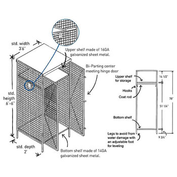 		42"W x 24"D x 78"H TA-50 Gear Locker 