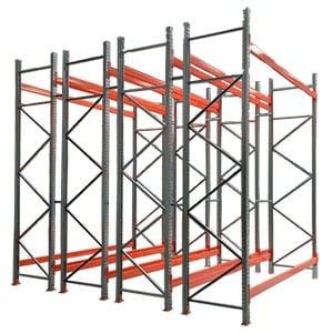Double deep pallet racking system