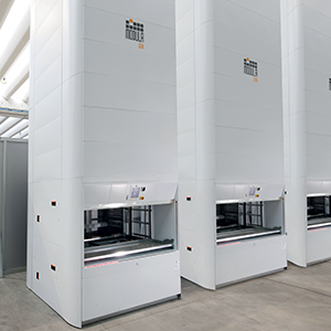 Row of Modula Slim vertical lift modules