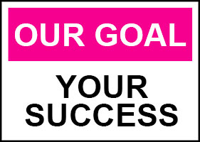 Sign on WH1’s customer service goals, reading “Our Goal: Your Success”
