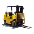 Yellow and black 4-wheeled forklift