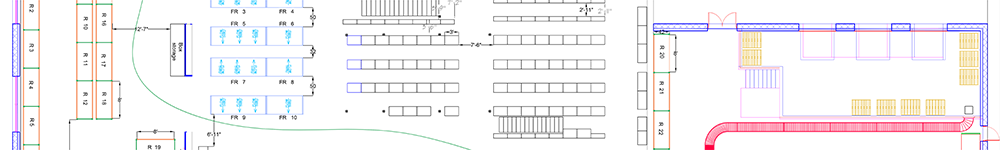 A warehouse layout design drawing