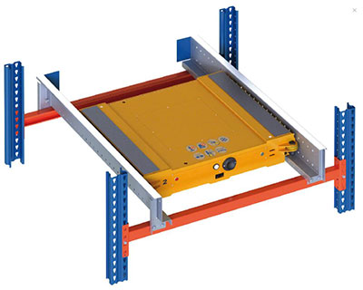 Pallet shuttle piece that fits into the overall system