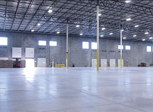 Empty warehouse that is ready for a racking system to be installed.