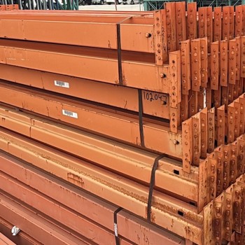 112" x 4 1/4" Used Teardrop Pallet Rack Beam- New Style