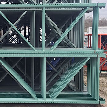 48” x 180” Used Teardrop Pallet Rack Upright- New Style 48” x 180” Used Teardrop Pallet Rack Upright- New Style