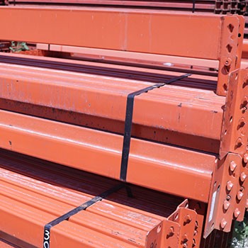 96" x 4" Used Teardrop Pallet Rack Beam- Punched Style