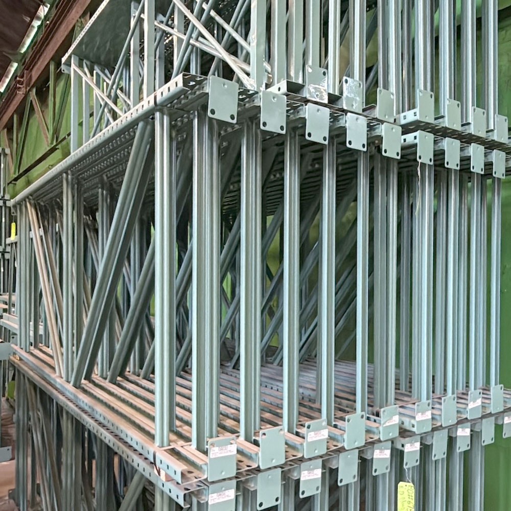 42” x 120” Reconditioned Teardrop Pallet Rack Upright- Old Style