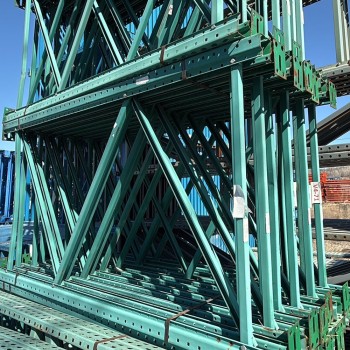 42" x 84" Used Teardrop Pallet Rack Upright- Old Style