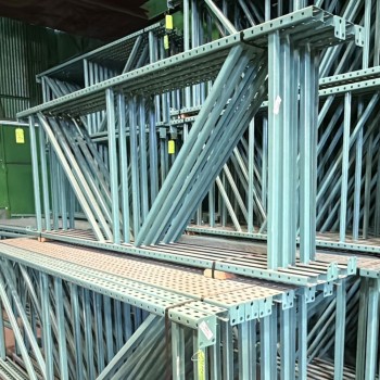 42" x 120" Reconditioned Teardrop Pallet Rack Upright- New Style