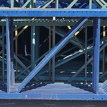 42” x 216” Used Teardrop Pallet Rack Upright- Old Style 42” x 216” Used Teardrop Pallet Rack Upright- Old Style