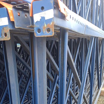 48” x 336” Used Teardrop Pallet Rack Upright- Old Style 48” x 336” Used Teardrop Pallet Rack Upright- Old Style
