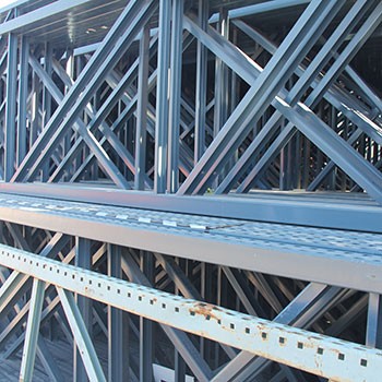 48" x 312" Used Teardrop Pallet Rack Upright- Old Style