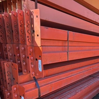 108” x 4 1/2” Used Teardrop Pallet Rack Beam- Punch Style