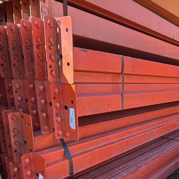 108" x 4 1/2" Used Teardrop Pallet Rack Beam- Punch Style