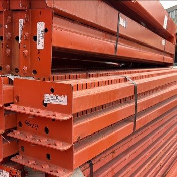 96" x 4" Used Teardrop Pallet Rack Beam- Punch Style