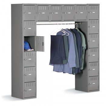 12x18x12” Openings - 16-Person Locker System - Partially Assembled - Medium gray 12x18x12” Openings - 16-Person Locker System - Partially Assembled - Medium gray