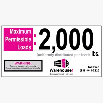 2000 lbs. WH1 Max-Capacity Label