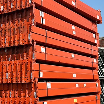 96" x 3 3/4" Used Teardrop Pallet Rack Beam- Punch Style
