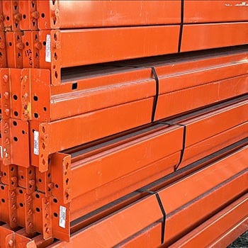 132" x 4" Used Teardrop Pallet Rack Beam- Punch Style