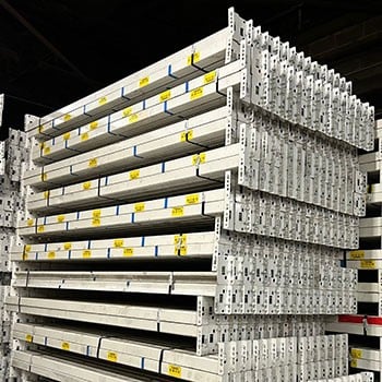 96” x 2 1/2” Used Teardrop Pallet Rack Beam- Old Style 96” x 2 1/2” Used Teardrop Pallet Rack Beam- Old Style