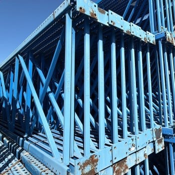 48” x 264” Used Teardrop Pallet Rack Upright- Old Style 48” x 264” Used Teardrop Pallet Rack Upright- Old Style