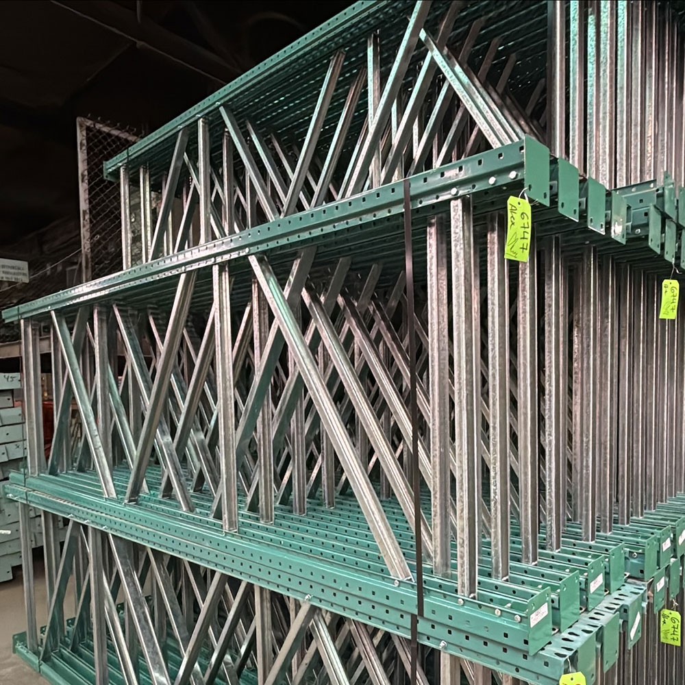 42” x 144” Used Teardrop Pallet Rack Upright- Old Style