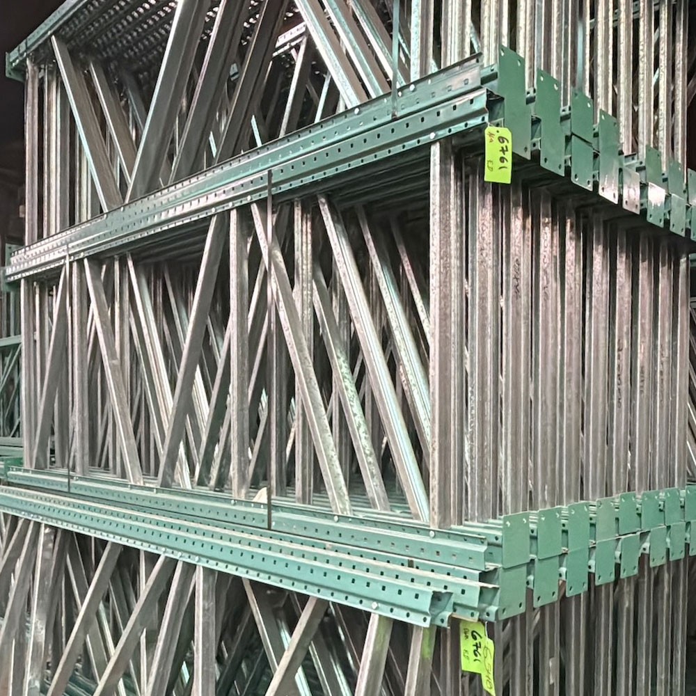 42” x 120” Used Teardrop Pallet Rack Upright- Old Style