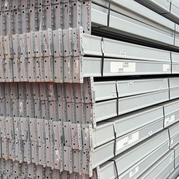 138" x 5" Used Teardrop Pallet Rack Beam- New Style