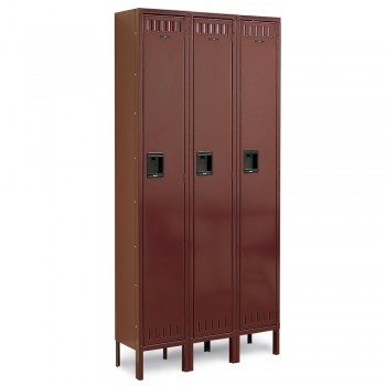 12x15x60” Openings - 1-Tier Locker - 3 Lockers Wide - Welded - Wine