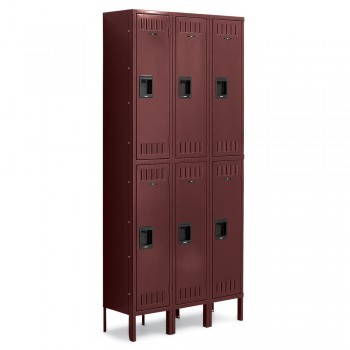 12x15x30” Openings - 2-Tier Locker - 3 Lockers Wide - Welded - Wine