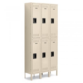 12x18x36” Openings - 2-Tier Locker - 3 Lockers Wide - Welded - Putty