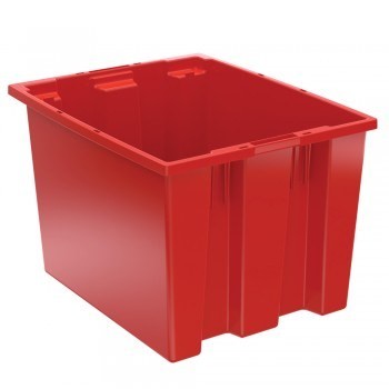 19x15x13” Stack and Nest Tote Box - Carton of 6 - Red