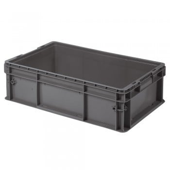 24x15x7-1/2” Straight-Wall Container - Dark gray