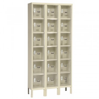 12x15x12" Openings - Safety View Plus 6-Tier Locker - 3 Lockers Wide - Set-Up