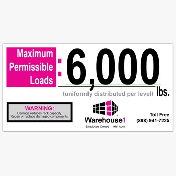 6000 lbs. WH1 Max-Capacity Label