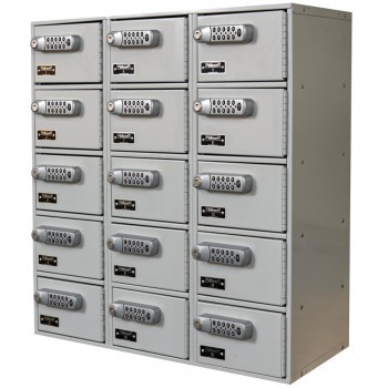 7-1/2 x11x5-1/2” Openings Cell Phone and Tablet Locker - 3 Lockers Wide - Electronic lock