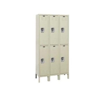 12x18x36” Openings - 2-Tier Locker -  Ready-Built Locker - 3 Lockers Wide - Set Up - Putty