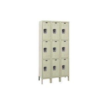 12x18x24” Openings - 3-Tier Locker -  Ready-Built Locker - 3 Lockers Wide - Set Up - Putty