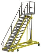 12 Step Adjustable Height Ladder w/ Power Hydrolic Pump - 80” - 120” Range