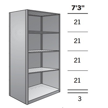 36” x 36” x 87” Closed Metal Box Shelving Starter- 5 Shelf