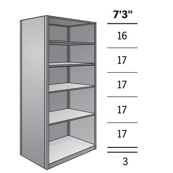36” x 18” x 87” Closed Metal Box Shelving Starter- 6 Shelf