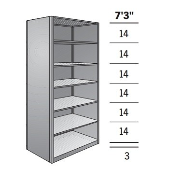 48” x 36” x 87” Closed Metal Box Shelving Adder- 7 Shelf