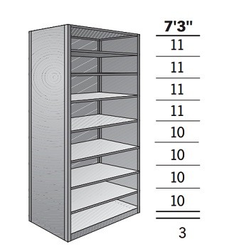 48” x 12” x 87” Closed Metal Box Shelving Starter- 9 Shelf